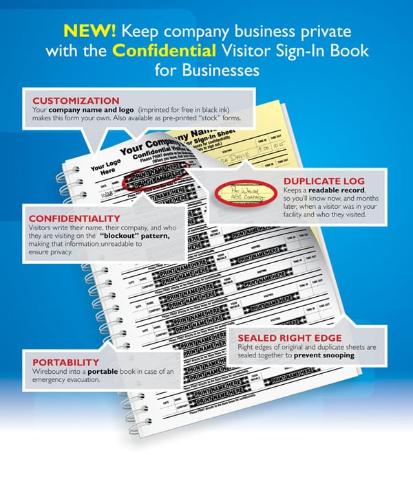 Confidential Visitor Sign-In Book for Businesses