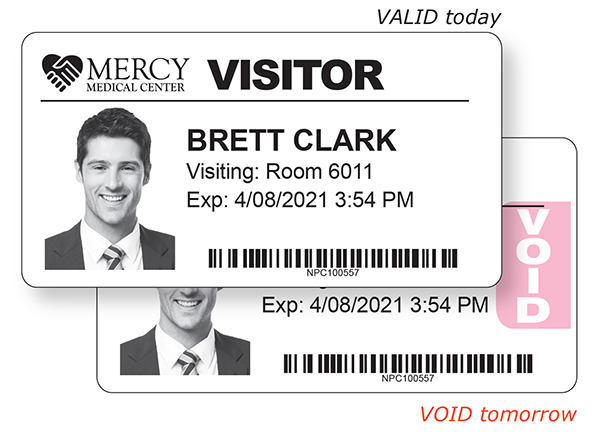 TAB-Expiring Visitor Badge is VALID today, VOID tomorrow