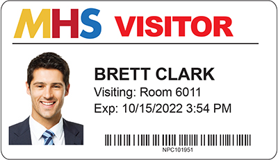 visitor badge printed with an inkjet printer