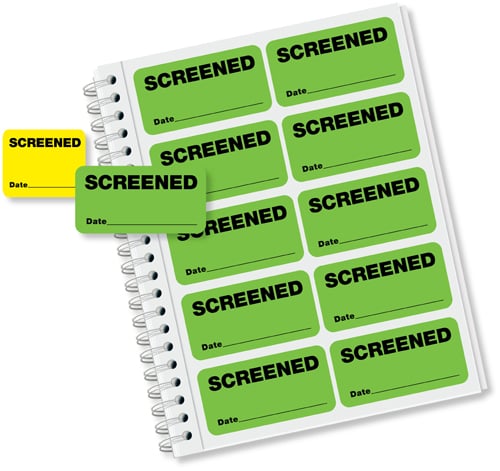 Screened Employee Sign-In Book of badges