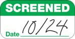 Expiring Screened Sticker is valid today