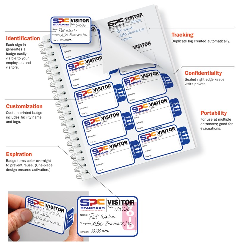 Visitor Badge Sign-in Books for Businesses, Corporations