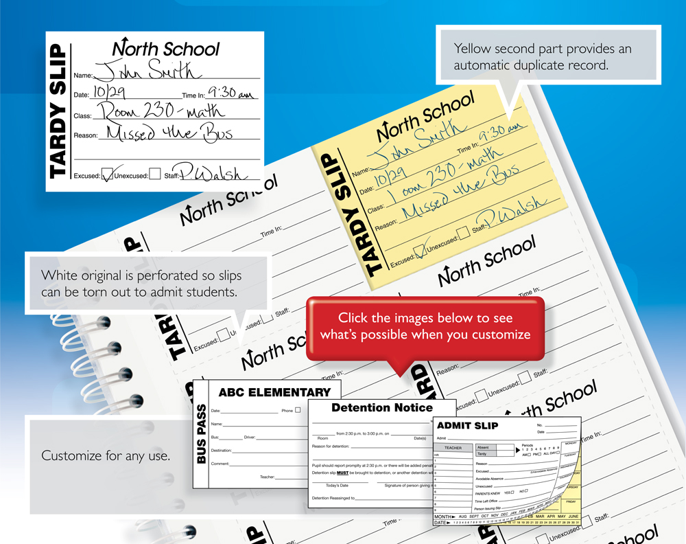 Tardy Slips, document late students easily, student management 
