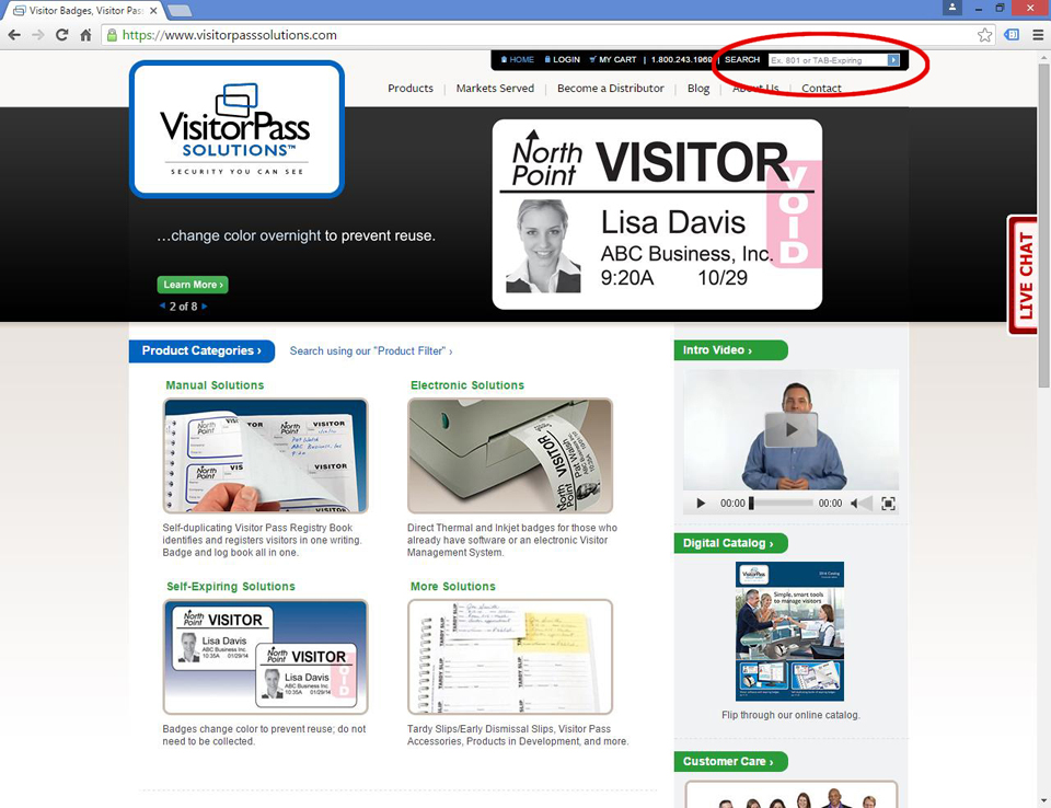 VisitorPassSolutions.com home page