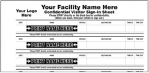 Healthcare Confidential Sign-In Book, 2-part carbonless form