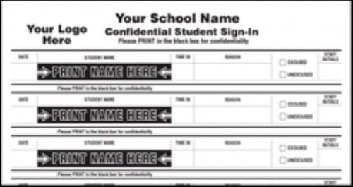 Confidential Student Sign-In Books, school security 