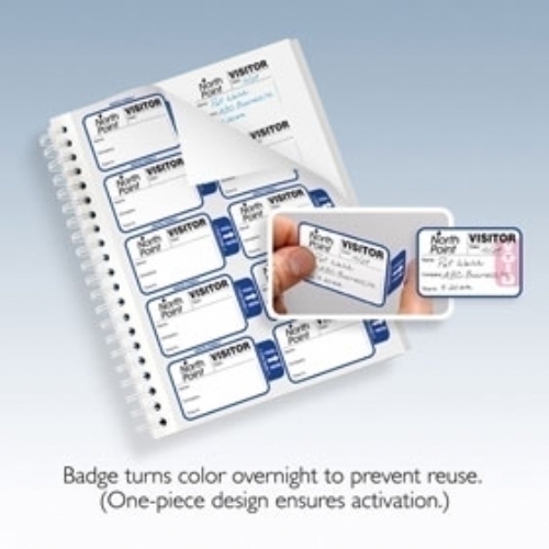 Sign-In Books with TAB-Expiring Visitor Badges; Time-Expiring