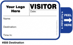 One Day Time-Expiring Visitor Badge, TAB-Expiring Visitor Pass #808