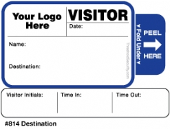 One Day Time-Expiring Visitor Badge, TAB-Expiring Visitor Pass #814