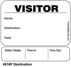 One Day Time-Expiring Visitor Badge, FULL-Expiring Visitor Pass #816F